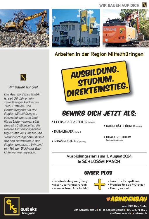 Stellenanzeige Baugeräteführer (m/w/d) bei Aust EKS Bau GmbH