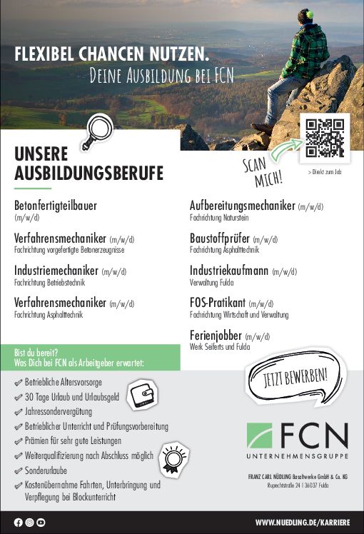 Stellenanzeige Betonfertigteilbauer (m/w/d) bei FRANZ CARL NÜDLING Basaltwerke GmbH + Co. KG