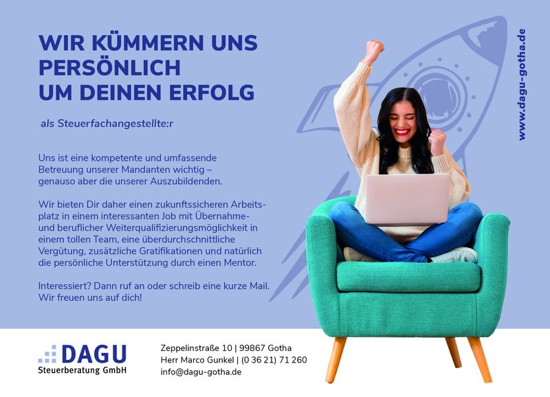 Stellenanzeige Steuerfachangestellter (m/w/d) bei DAGU Steuerberatung GmbH
