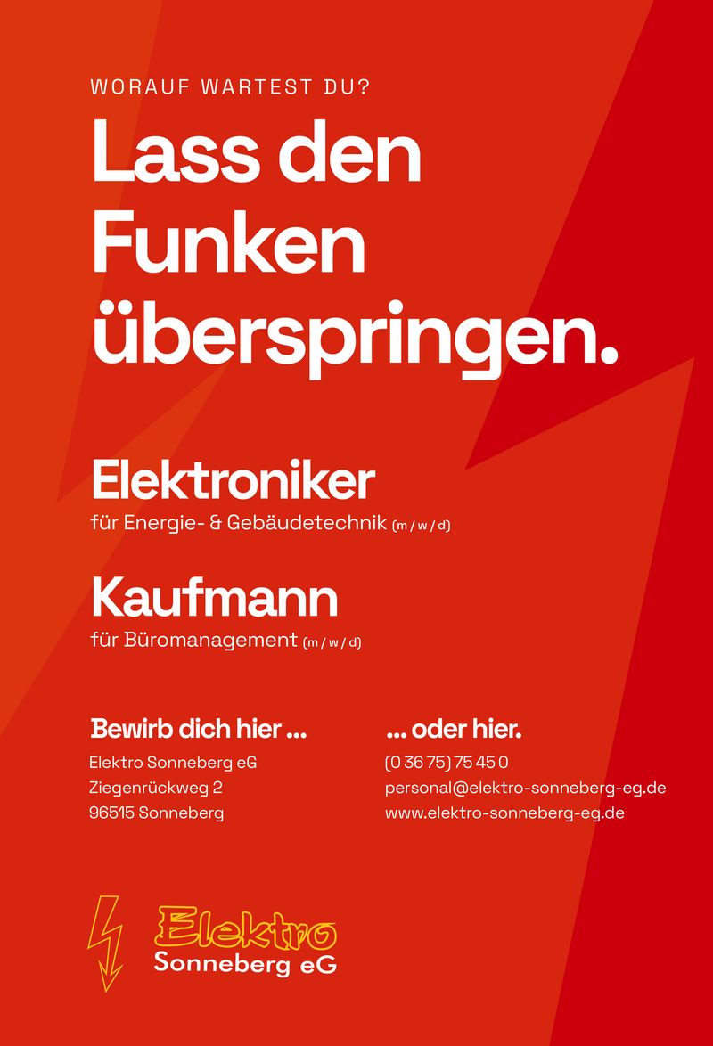 Stellenanzeige Kaufmann (m/w/d) für Büromanagement bei Elektro Sonneberg eG