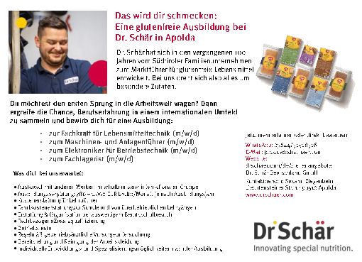 Stellenanzeige Maschinen- und Anlagenführer (m/w/d) bei Dr.Schär Deutschland GmbH
