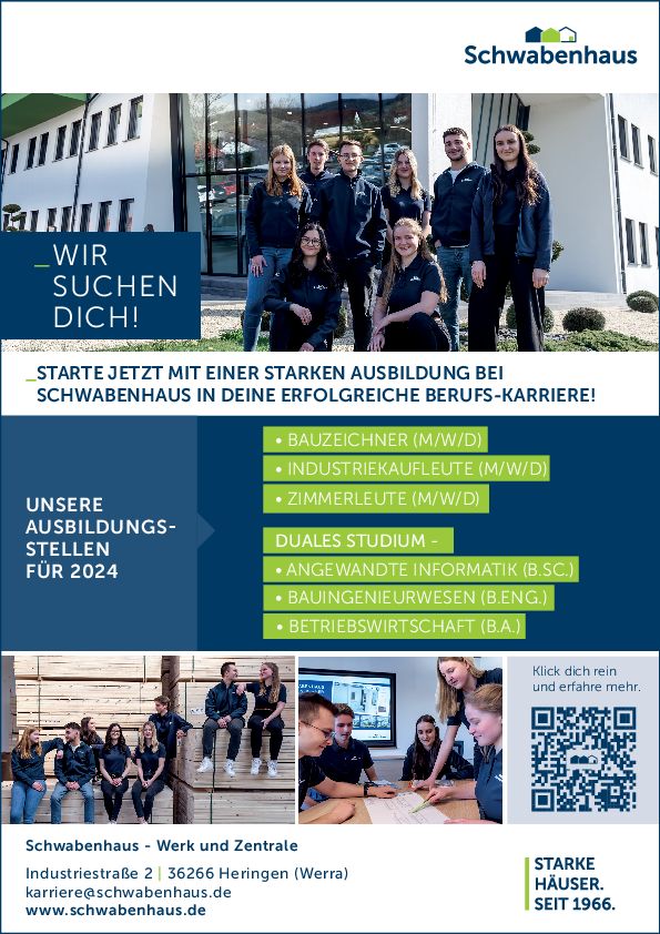 Stellenanzeige Bachelor of Arts Betriebswirtschaft FR Mittelstandsmanagement (THM - Studium Plus) - m/w/d bei Schwabenhaus GmbH