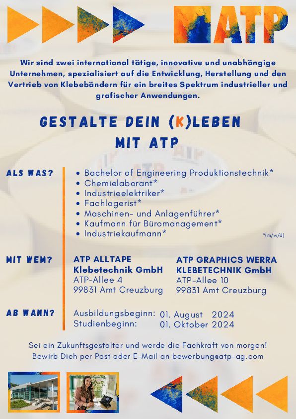 Stellenanzeige Fachlagerist (m/w/d) bei ATP ALLTAPE Klebetechnik GmbH