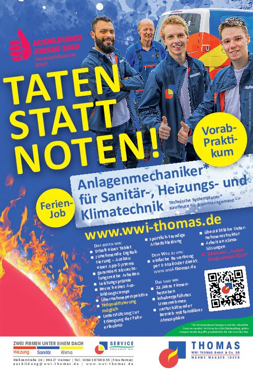 Stellenanzeige Anlagenmechaniker Sanitär-, Heizungs- und Klimatechnik (m/w/d) bei WWI THOMAS GmbH & Co. KG