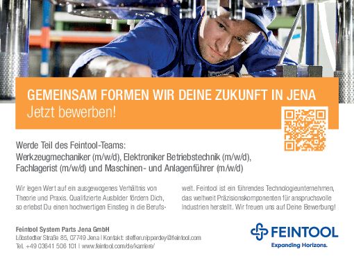 Stellenanzeige Elektroniker (m/w/d) für Betriebstechnik  bei Feintool System Parts Jena GmbH
