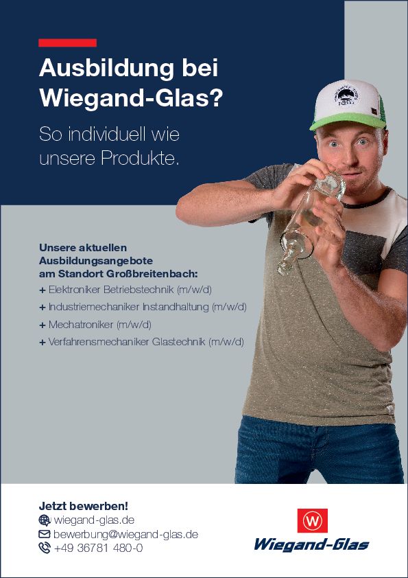 Stellenanzeige Verfahrensmechaniker (m/w/d) für Glastechnik bei Wiegand-Glashüttenwerke GmbH / Werk Großbreitenbach