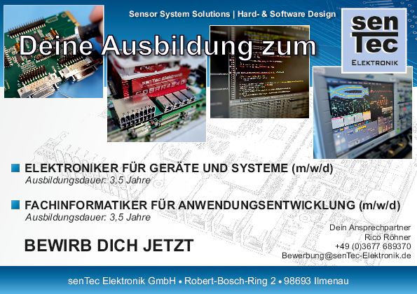 Stellenanzeige Elektroniker (m/w/d) für Geräte und Systeme bei senTec Elektronik GmbH