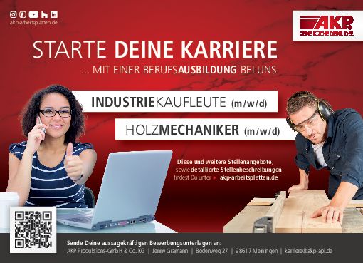 Stellenanzeige Industriekaufmann (m/w/d) bei AKP Produktions-GmbH & Co. KG
