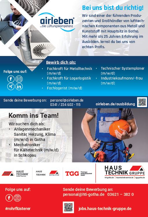 Stellenanzeige Fachkraft (m/w/d) für Metalltechnik bei airleben GmbH