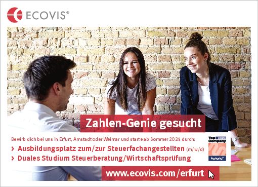 Stellenanzeige Steuerfachangestellter (m/w/d) bei ECOVIS WWS Steuerberatungsgesellschaft mbH / NL Erfurt