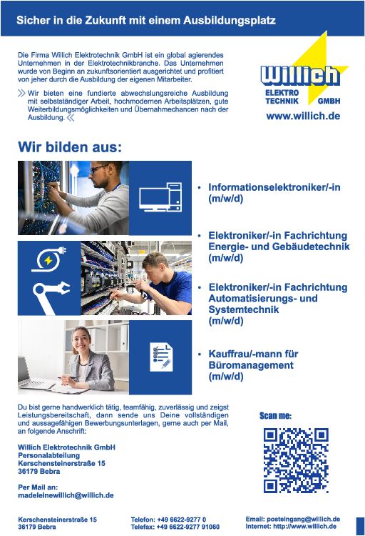 Stellenanzeige Elektroniker (m/w/d) für Energie- und Gebäudetechnik bei Willich Elektrotechnik GmbH