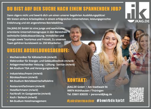 Stellenanzeige Fachkraft (m/w/d) Küche bei JKAG.de GmbH