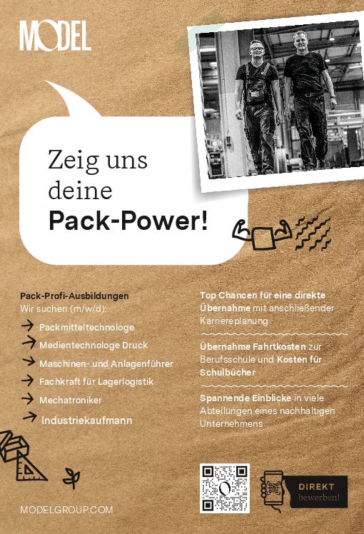 Stellenanzeige Packmitteltechnologe (m/w/d) bei Model GmbH