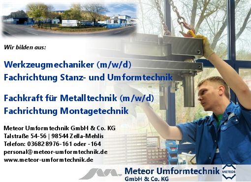 Stellenanzeige Werkzeugmechaniker (m/w/d) bei Meteor Umformtechnik GmbH & Co. KG