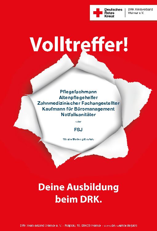 Stellenanzeige Kaufmann (m/w/d) für Büromanagement bei DRK Kreisverband Weimar e.V.