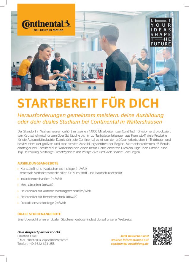Stellenanzeige Bachelor (m/w/d) Sustainable Science and Technology - Umweltschutztechnik (DHBW Karlsruhe) bei Continental AG Division ContiTech