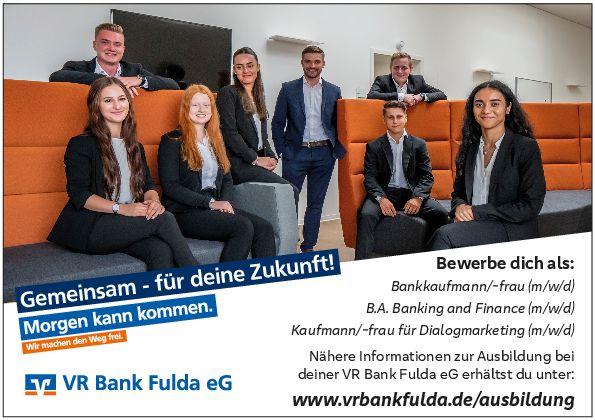 Stellenanzeige Bachelor of Arts Banking and Finance (m/w/d) bei VR Bank Fulda eG