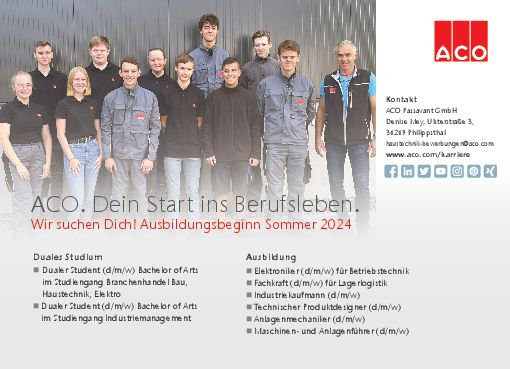 Stellenanzeige Bachelor of Arts (m/w/d) Betriebswirtschaft FR Industriemanagement (DHGE Eisenach) bei ACO Passavant GmbH