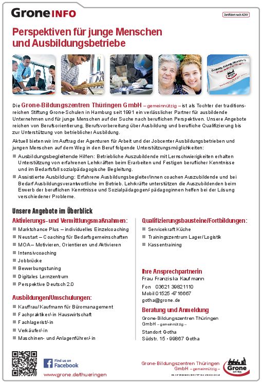 Ausbildung Kaufmann M W D Fur Buromanagement Grone Bildungszentren Thuringen Gotha Ausbildungsstellenborse