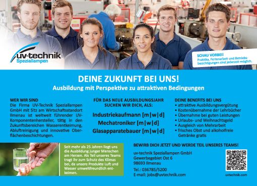 Stellenanzeige Industriekaufmann (m/w/d) bei UV-Technik Speziallampen GmbH