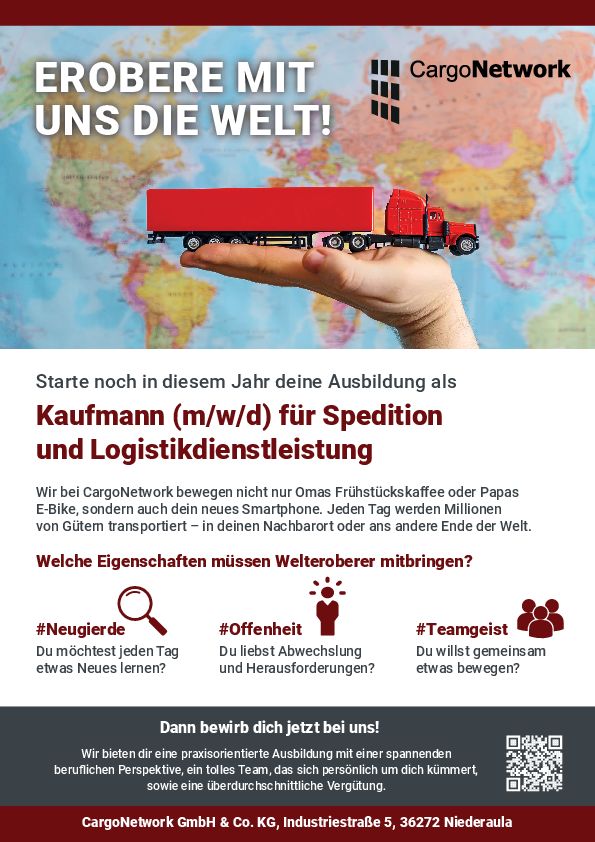 Stellenanzeige Kaufmann (m/w/d) für Spedition- und Logistikdienstleistung bei CargoNetwork GmbH & Co. KG
