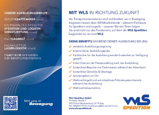 Stellenanzeige Kaufmann (m/w/d) für Spedition- und Logistikdienstleistung bei WLS Spedition GmbH