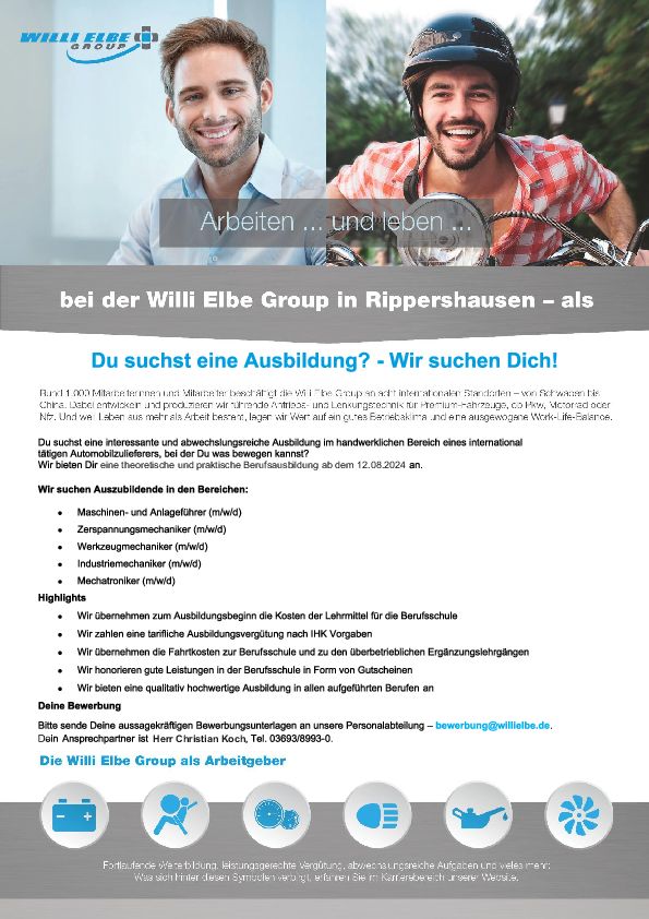 Stellenanzeige Zerspanungsmechaniker (m/w/d) bei Lenkungstechnik Willi Elbe GmbH & Co. KG