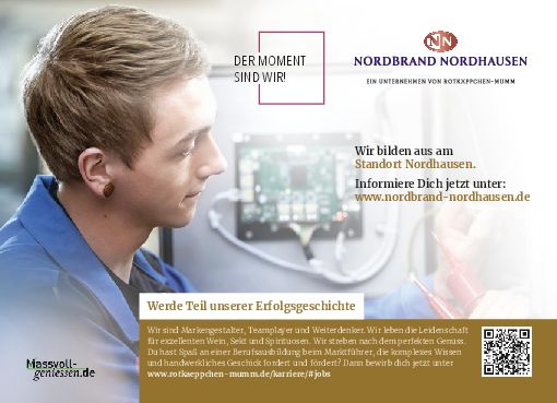 Stellenanzeige Destillateur (m/w/d) bei Nordbrand Nordhausen GmbH