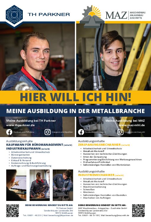 Stellenanzeige Industriemechaniker (m/w/d) bei TH Parkner GmbH